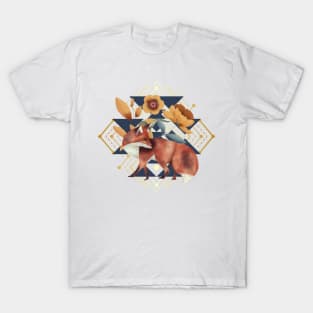 Geometric Tribal Fox Totem Boho T-Shirt